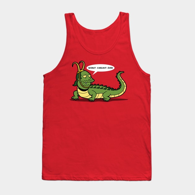 Funny Superhero Villain Alligator Variant Hilarious Cartoon Tank Top by BoggsNicolas